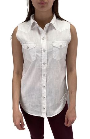 Diesel DE-Sovita Shirt Damen Jeanshemd Ärmellos Weiß