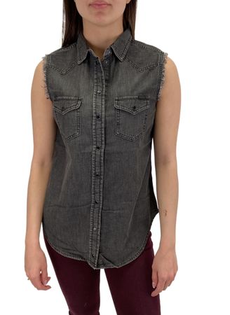 Diesel DE-Sovita Shirt Damen Jeanshemd Ärmellos Grau