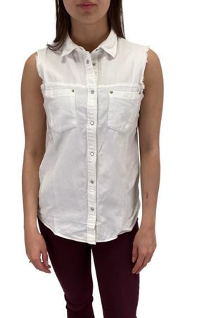 Diesel DE-Keri-SL Shirt Damen Jeanshemd Ärmellos Weiß