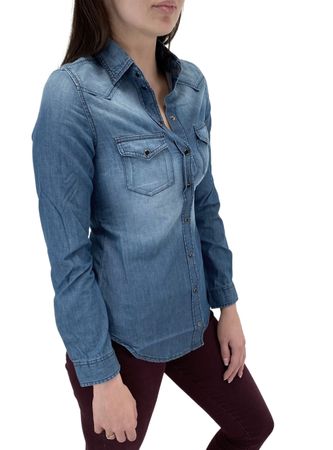 Diesel DE-PRATT Camicia Damen Jeanshemd Langarm RWAKQ-01
