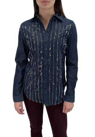 Diesel DE-PARK 0671H Camicia Damen Jeanshemd Langarm