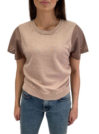 Diesel Damen F-Alison Felpa Sweatshirt Shirt Kurzarm
