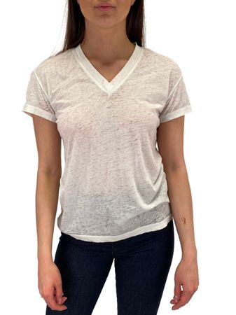 Diesel Damen T-Sully-Vneck T-Shirt Kurzarm Creme