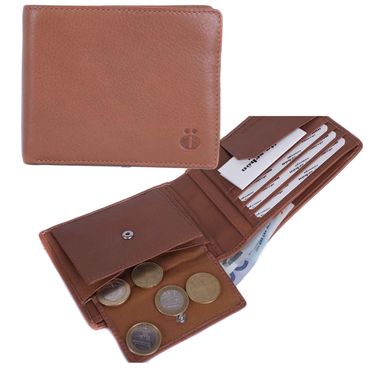 Mila Schön Geldbörse Portemonnaie Echtleder Braun #1