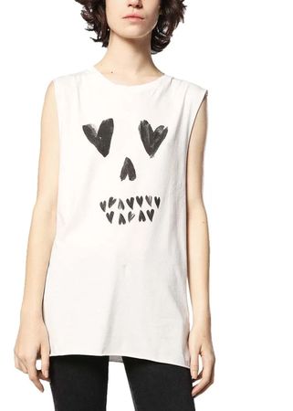 Diesel T-Wessy-G Canotta Damen Shirt Ärmellos Creme