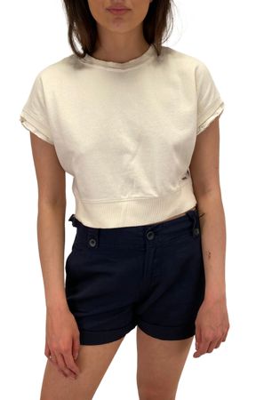 Diesel Damen F-Blond Sweatshirt Shirt Kurzarm Creme