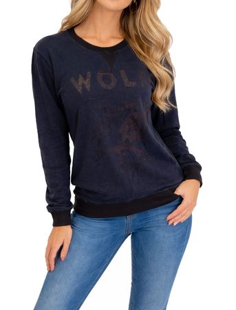 Diesel F-Space Felpa Langarmshirt Sweatshirt Dunkelblau