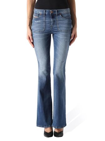 Diesel Sandyb-Patch 0851X Stretch Damen Jeans Hose Slim Bootcut