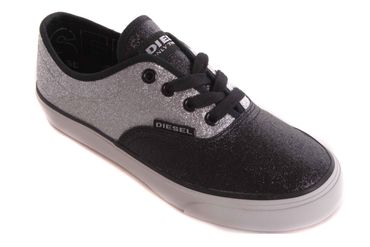 Diesel Damen Sneaker Schnürschuhe Schuhe Schwarz / Silber #9