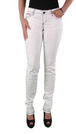Cipo & Baxx Damen Designer Jeans Hose CBW-0609 Weiß