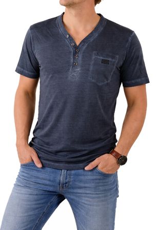 Diesel Herren T-Shirt Henley T-Malayas Blau