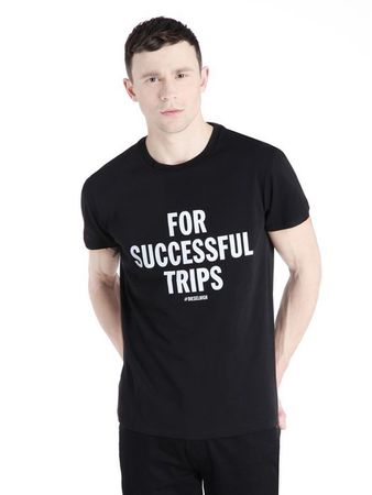 Diesel T-Trips Herren T-Shirt Rundhals Kurzarm Schwarz