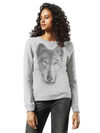 Diesel F-Radi Felpa Heavy 912 Damen Sweatshirt Grau