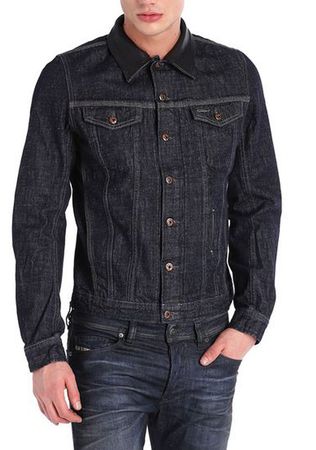 Diesel Elshar 0PAFV Herren Jacke Jeansjacke Blau