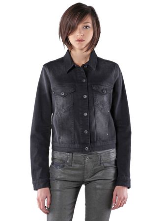 Diesel Gioen-R Giacca Damen Jeansjacke Stretch Schwarz