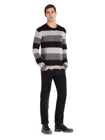 Diesel K-Bala 900 Maglia Herren Pullover Langarm Grau/Schwarz