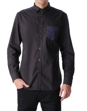 Diesel S-Carry Camicia 900 Herren Hemd Schwarz