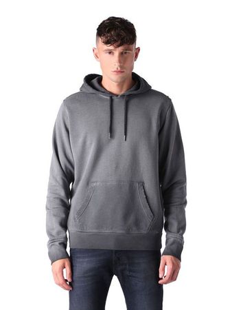 Diesel Herren S-BLONDY FELPA Sweatshirt Hoody Kapuzenshirt Grau