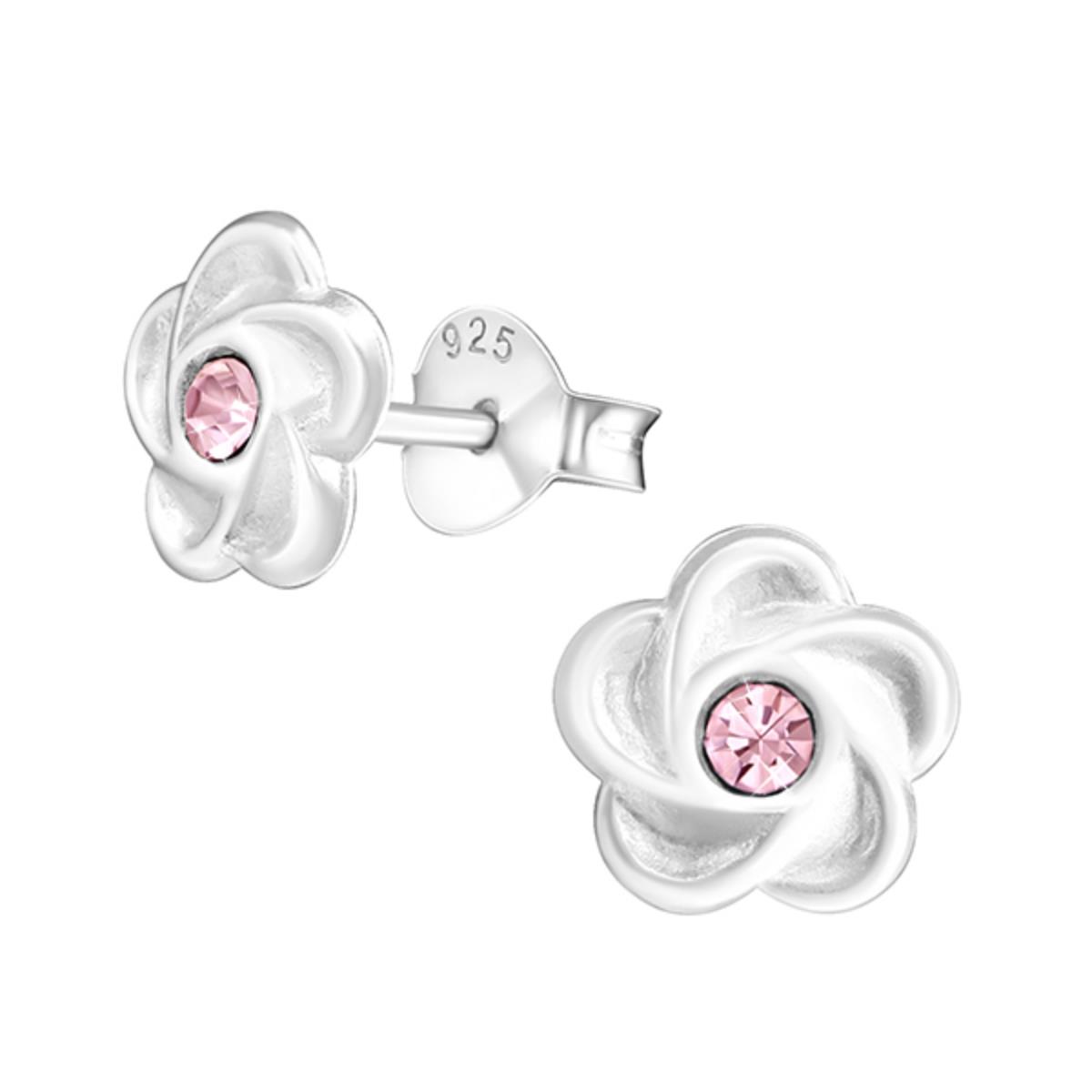 Kinder Ohrringe Kristall-Blumen-Ohrstecker Aus 925 Sterlingsilber Für Mädchen – 6 Mm, Nickelfrei & Deutsch Kinder Ohrringe Blüte