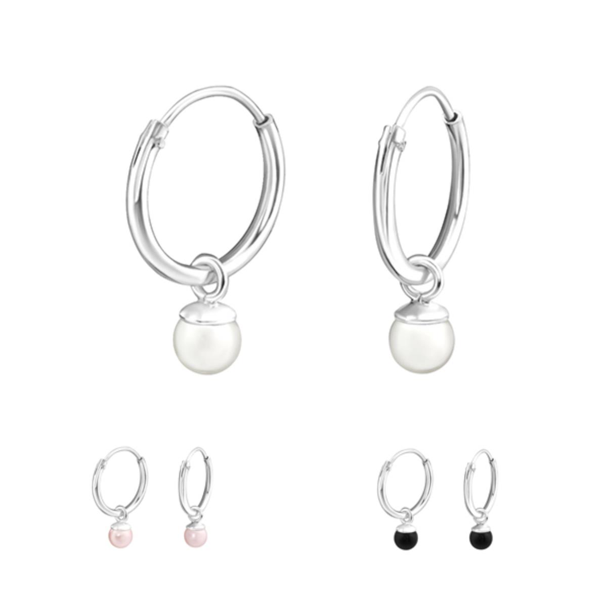 Creolen Perlen: Kleine Ohrringe Silber 925 Schmuck günstig