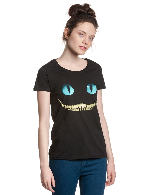 Nastrovje Potsdam Alice im Wunderland Smile Damen T-Shirt schwarz