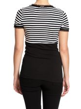 Pussy Deluxe Stripey black/white on black Shirt black/white