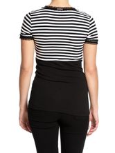 Pussy Deluxe Stripey black/white on black Shirt black/white