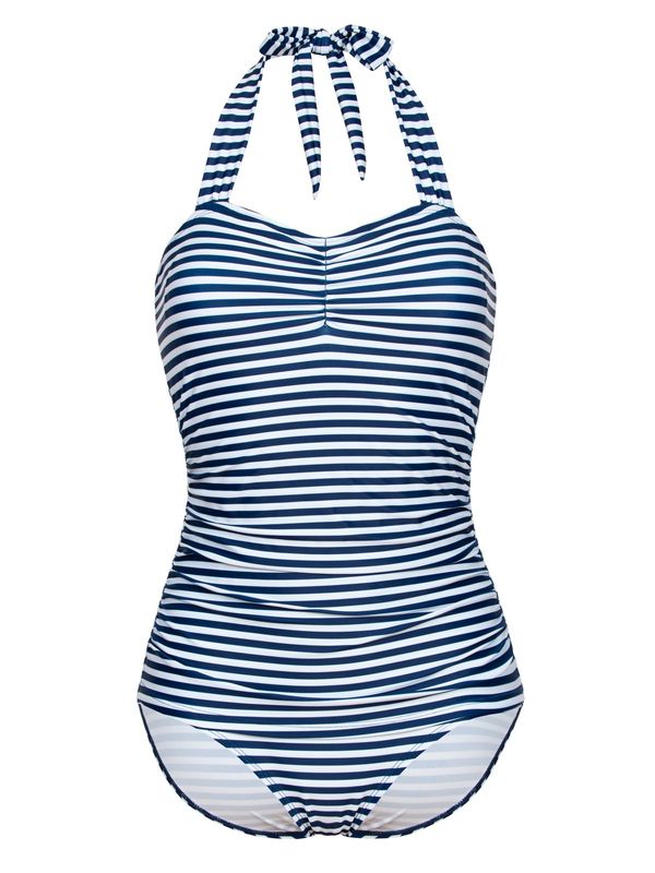 Nastrovje Potsdam Pussy Deluxe Sally Striped Damen Badeanzug marine allover