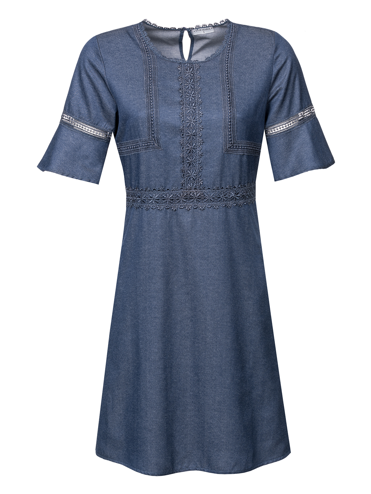Vive Maria Victorian Denim Dress darkblue Clothing Dresses