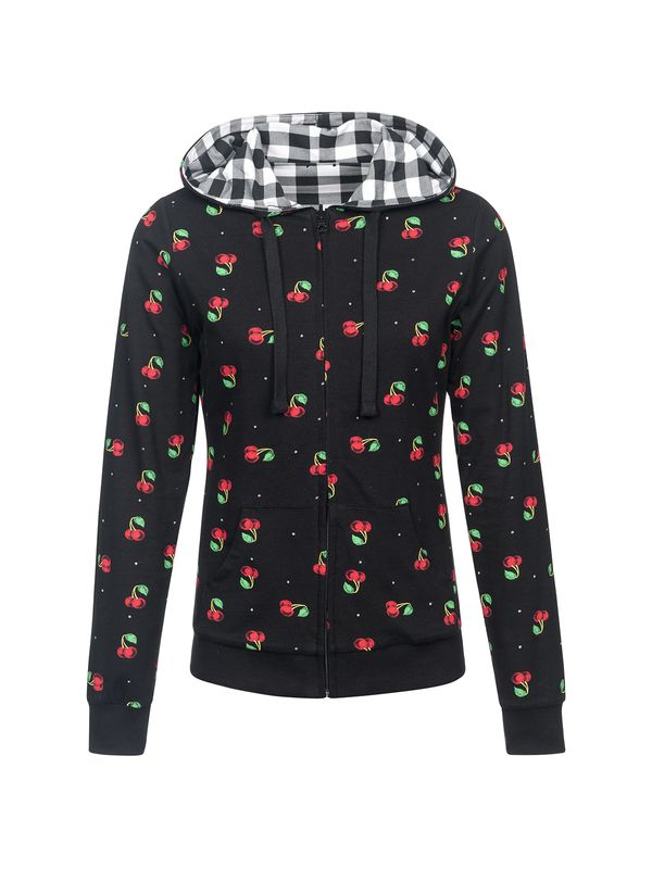 Nastrovje Potsdam Pussy Deluxe Vichy & Cherries Wendejacke schwarz allover