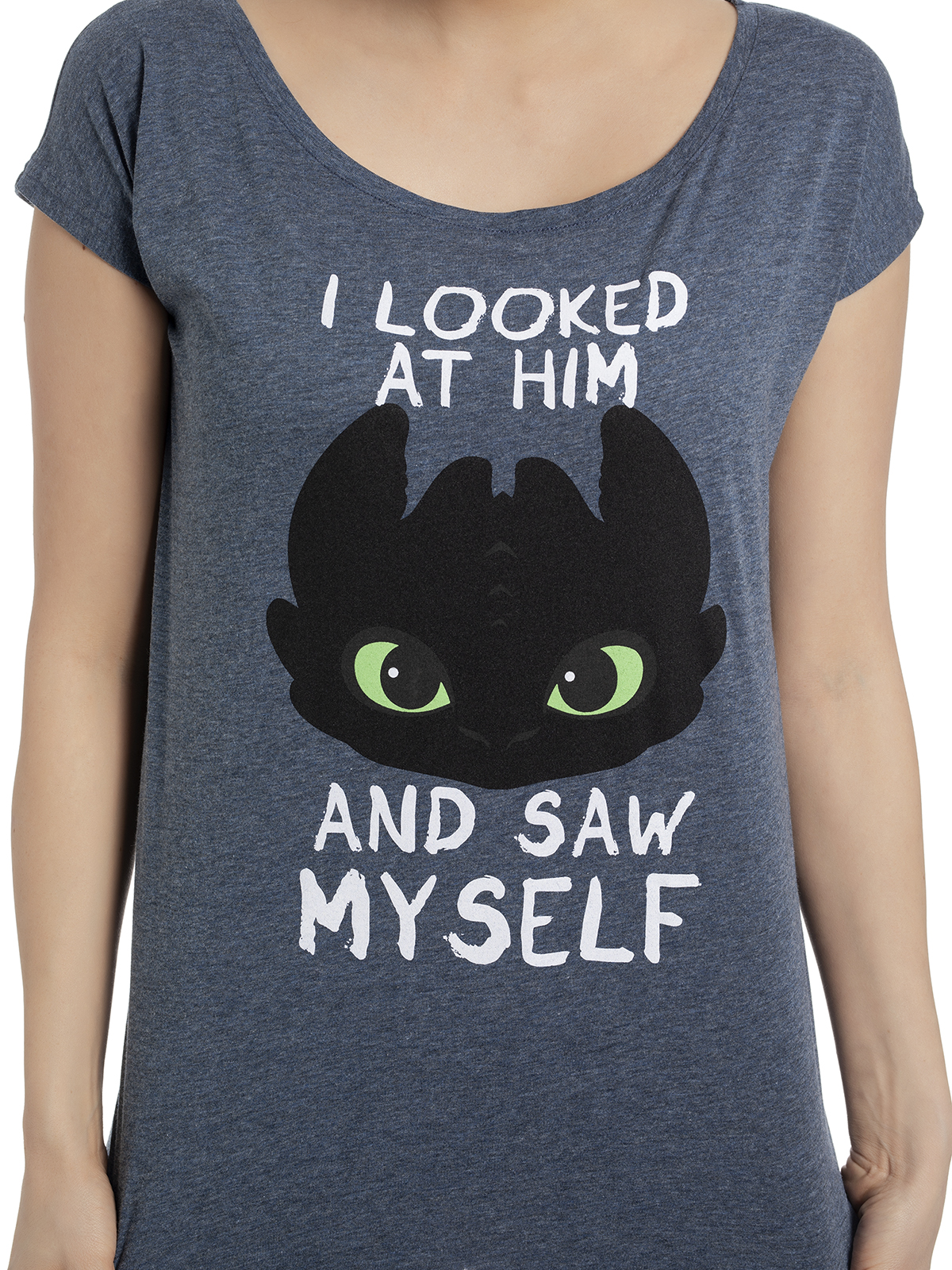 Dragons, Drachenzähmen leicht gemacht Myself Damen Loose-Shirt blau meliert