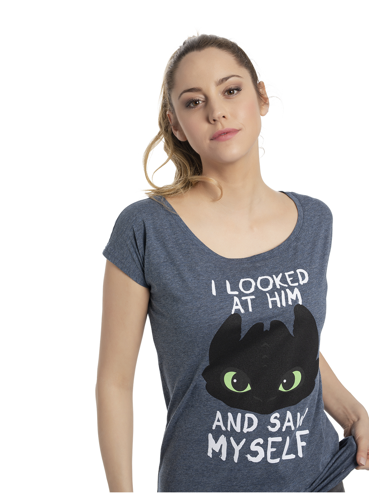 Dragons, Drachenzähmen leicht gemacht Myself Damen Loose-Shirt blau meliert