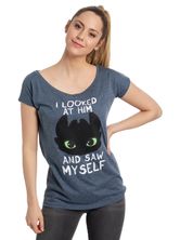 Dragons, Drachenzähmen leicht gemacht Myself Damen Loose-Shirt blau meliert