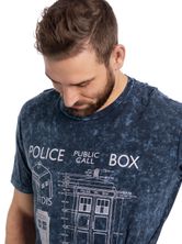 Doctor Who Police Box Blueprint Batik Herren T-Shirt blau