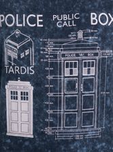 Doctor Who Police Box Blueprint Batik Herren T-Shirt blau