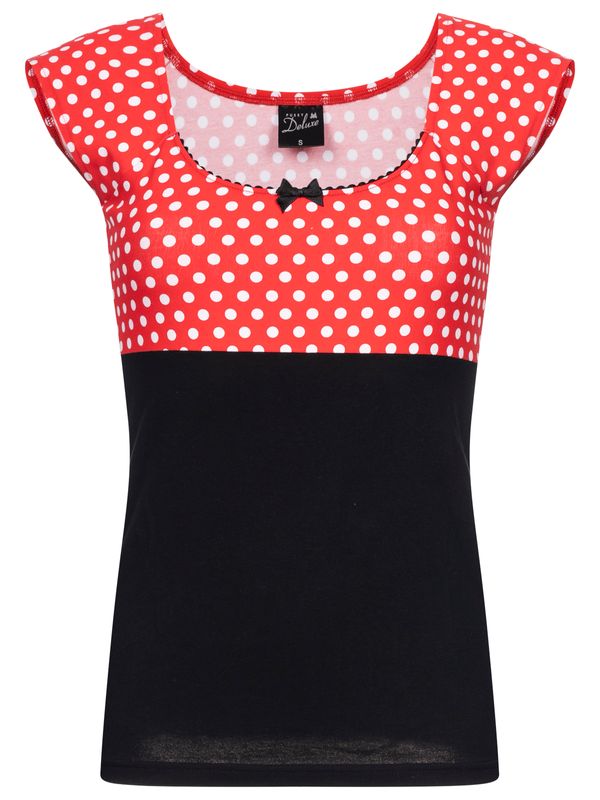 Nastrovje Potsdam Pussy Deluxe Red Dots Basic Shirt schwarz / rot allover