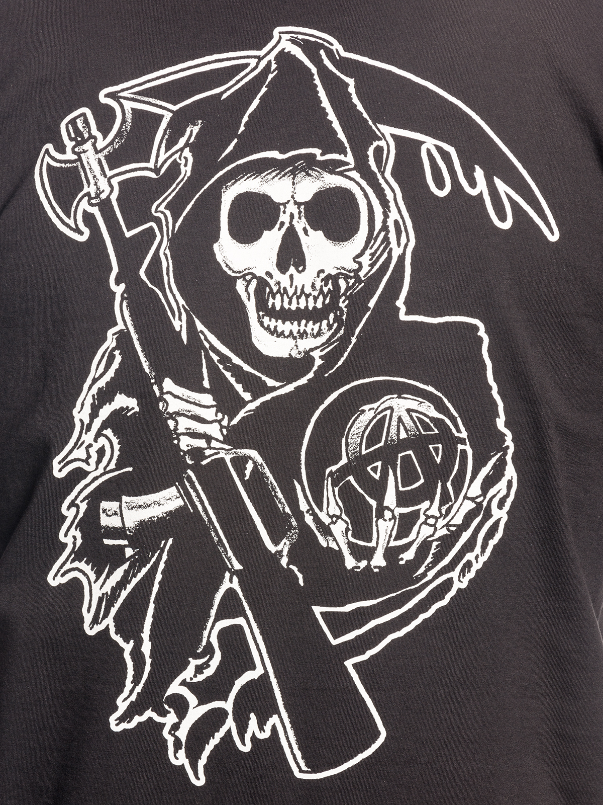 Kleidung Accessoires Sons Of Anarchy Reaper Logo T Shirt Male Schwarz Eurodite