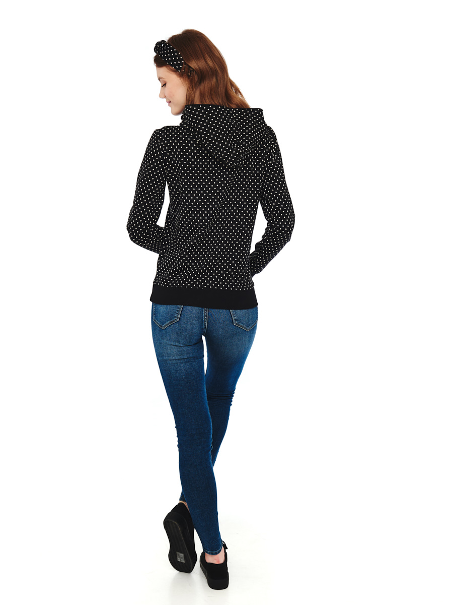Pussy Deluxe Dots Shawl Damen Schalkragenpullover schwarz