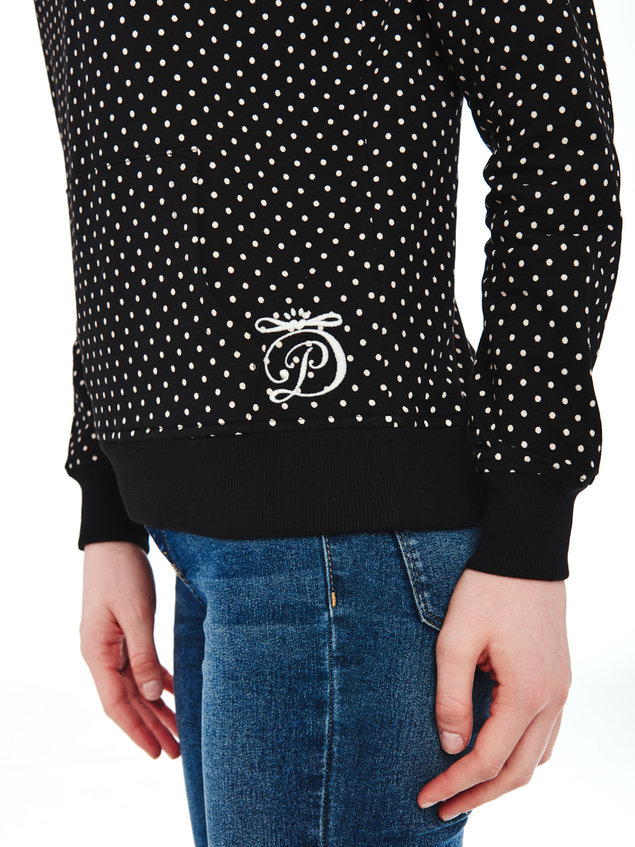 Pussy Deluxe Dots Shawl Damen Schalkragenpullover schwarz