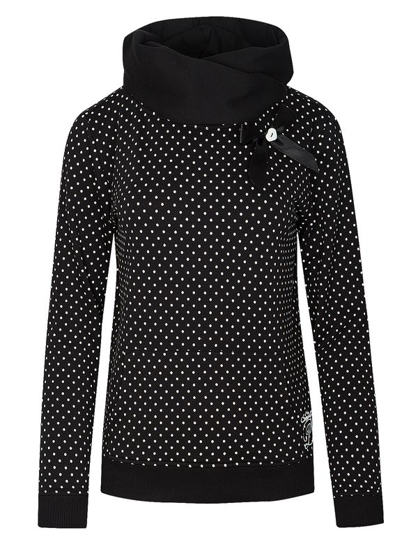 Nastrovje Potsdam Pussy Deluxe Dots Shawl Damen Schalkragenpullover schwarz