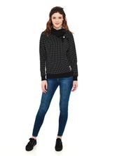 Pussy Deluxe Dots Shawl Damen Schalkragenpullover schwarz