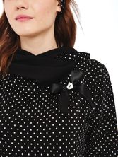 Pussy Deluxe Dots Shawl Damen Schalkragenpullover schwarz