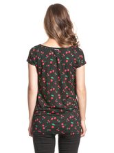 Pussy Deluxe Cherries Damen Loose-Shirt schwarz allover