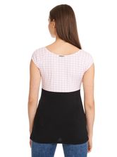 Pussy Deluxe Lightpink Plaid Evie Damen T-Shirt schwarz/lightpink