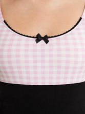 Pussy Deluxe Lightpink Plaid Evie Damen T-Shirt schwarz/lightpink