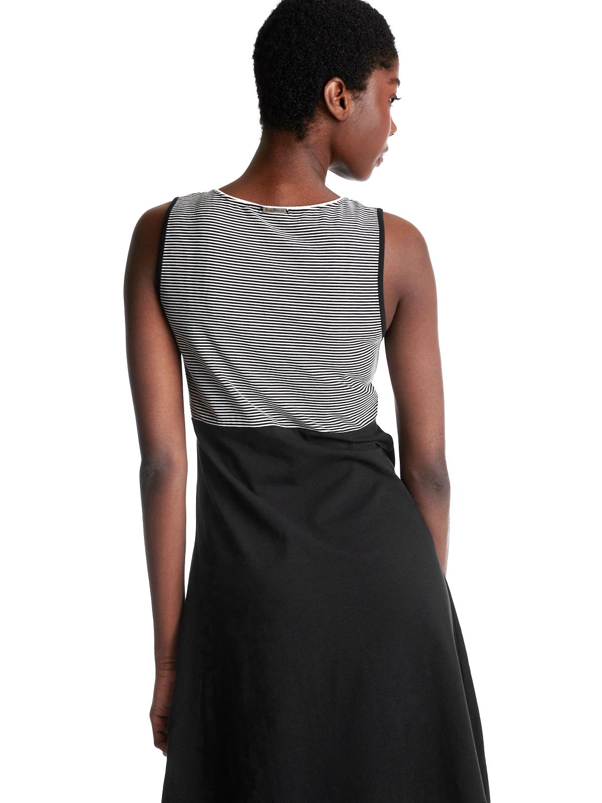 Pussy Deluxe Mini Stripes Damen A-Linien-Kleid schwarz allover