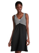 Pussy Deluxe Mini Stripes Damen A-Linien-Kleid schwarz allover