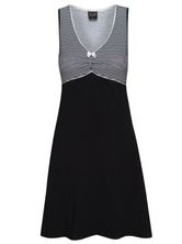Pussy Deluxe Mini Stripes Damen A-Linien-Kleid schwarz allover