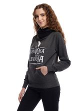 Harry Potter Leviosa Damen Schalkragenpullover grau/schwarz