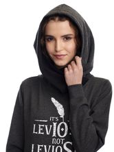 Harry Potter Leviosa Damen Schalkragenpullover grau/schwarz